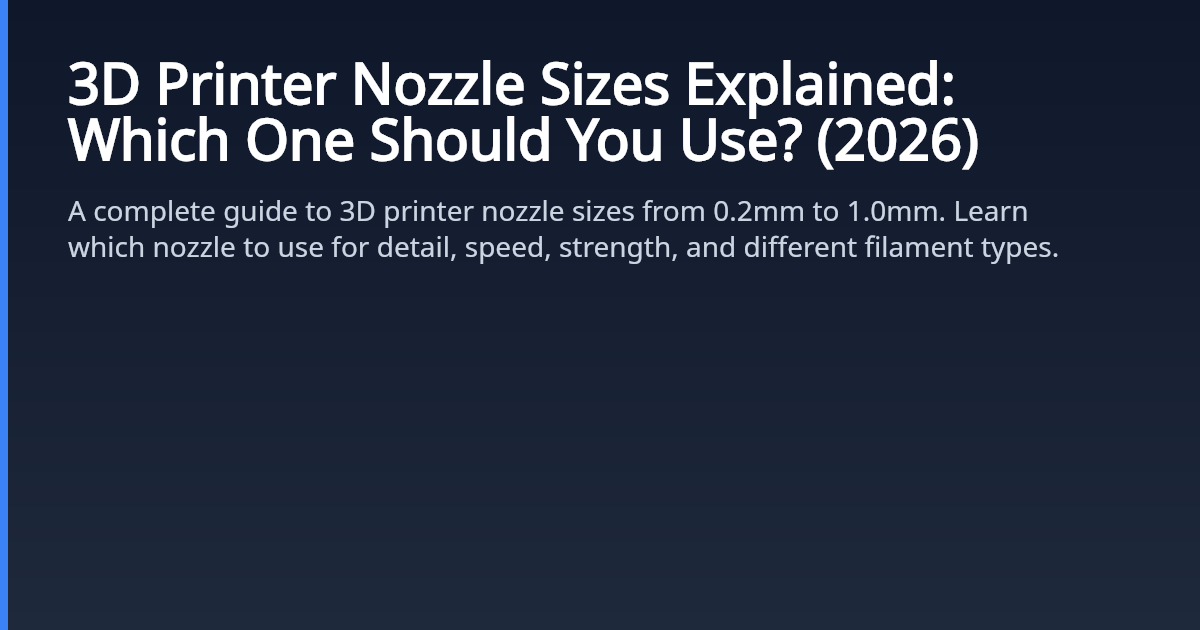3D Printer Nozzle Sizes Explained: Which One Should You Use? (2026)