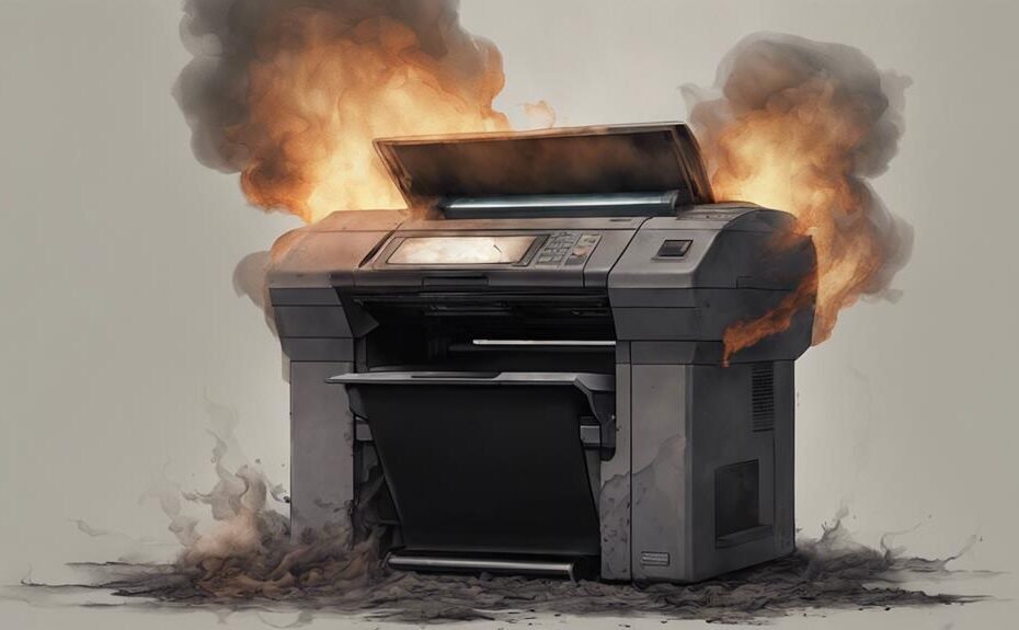 printer malfunction emitting smoke