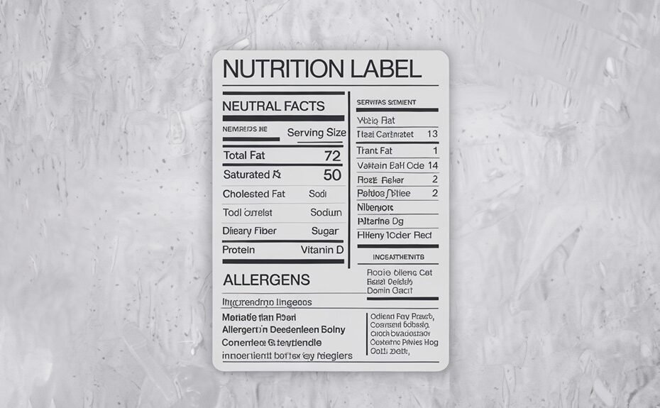 comprehensive nutrition label printing